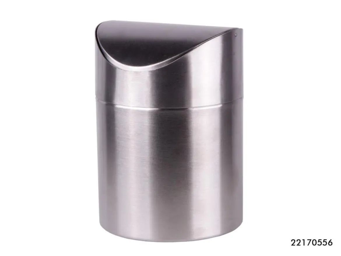 Abfalleimer Tischabfalleimer Swing Edelstahl silber 16,5x12cm