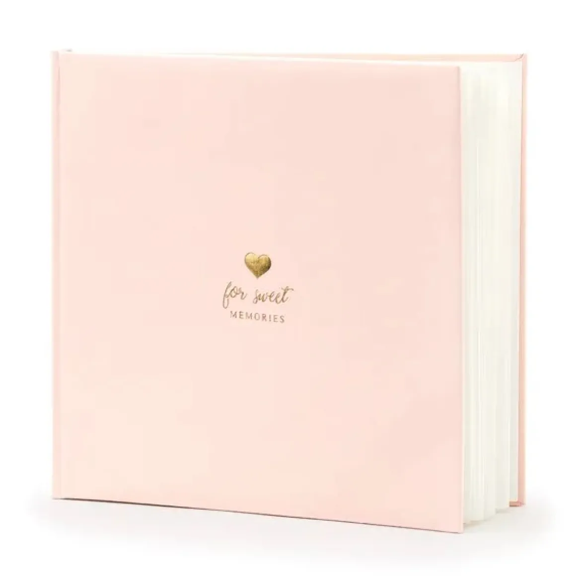 Album For sweet Memories Gästebuch blanko Papier rosa goldfarbig 22 Seiten 20,5x20,5cm
