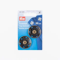 2 Annäh Druckknöpfe Messing altmessingfarben 30mm von Prym