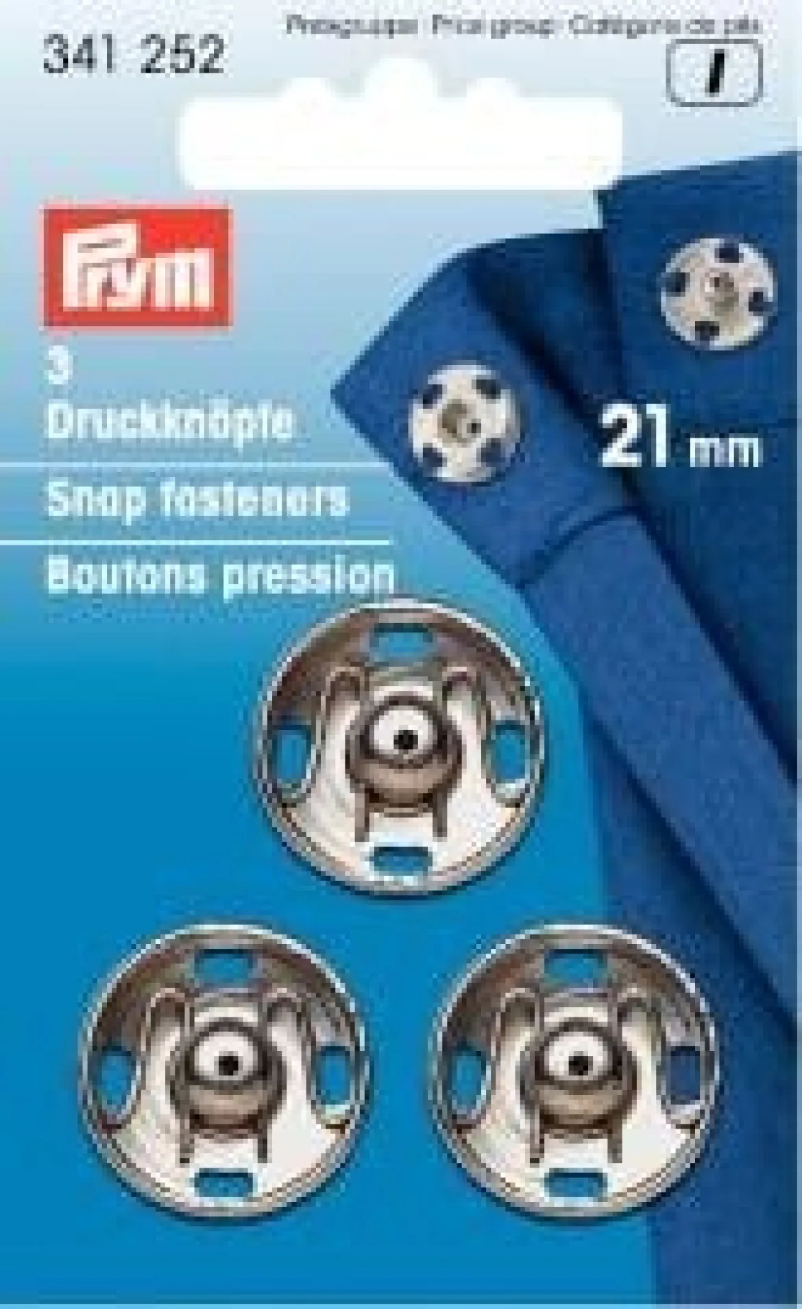 Annäh-Druckknöpfe MS silberfarbig 21 mm