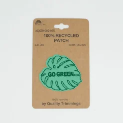Applikation Bügelbild Go Green Blatt aus recycelten PET-Flaschen 46x55mm (HxB)