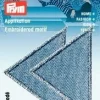 Applikation Dreiecke gross Jeans hell