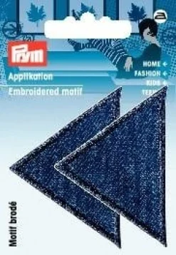 Applikation Dreiecke gross Jeans dunkel