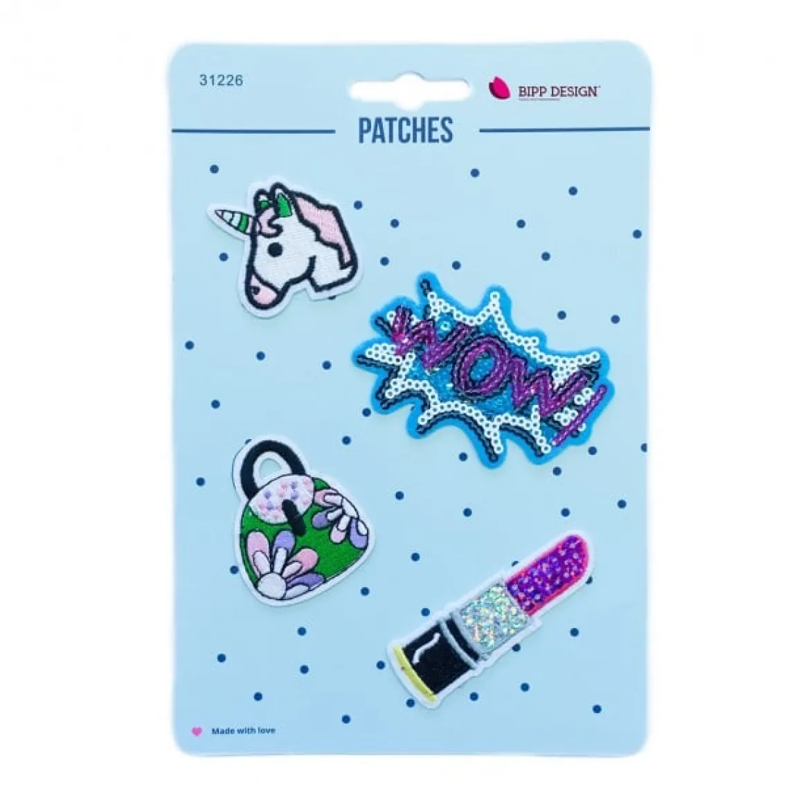 Applikationen Set 4 Stück Einhorn Lippenstift WOW