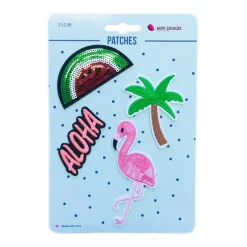 Applikationen Set 4 Stück Flamingo Palme Aloha Melone