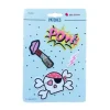 Applikationen Set 4 Stück Totenkopf POW!