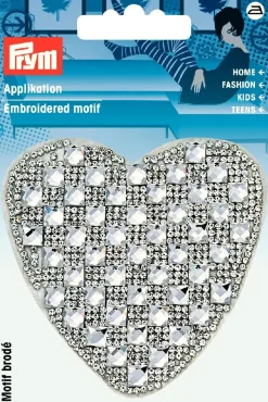 Applikation Glamourtransfer Herz silber
