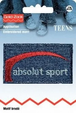 Applikation Jeanslabel absolut sport