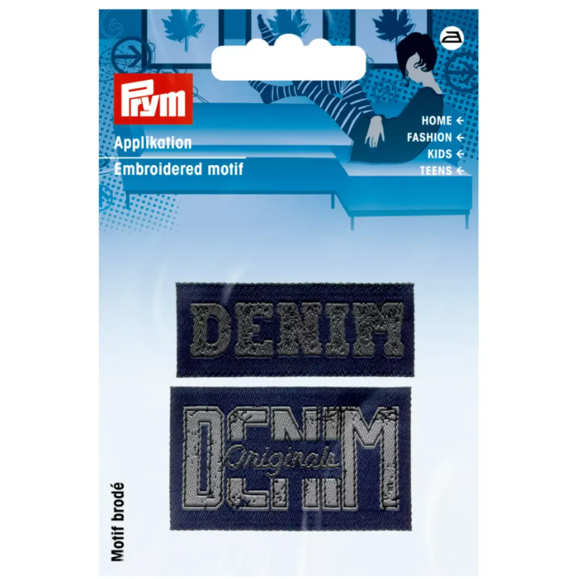Applikation Label Denim jeansblau von Prym