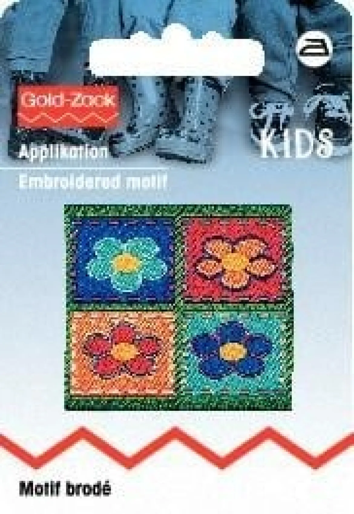 Applikation Patch 4 Blumen eckig