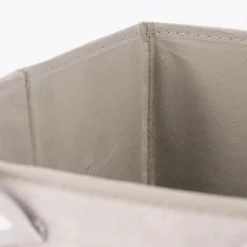 Aufbewahrungsbox Fuchs Samtoptik grau weiß 29x29cm