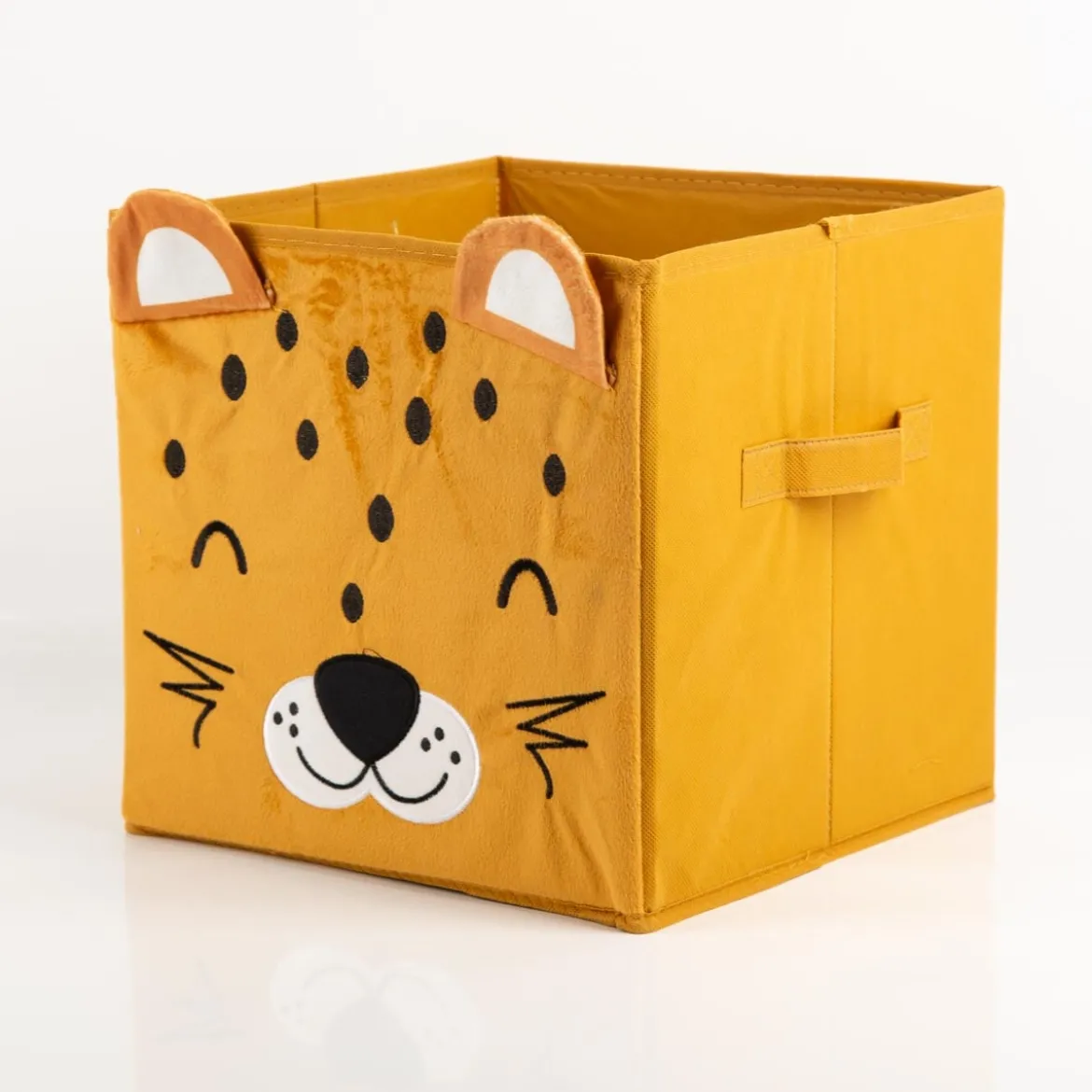 Aufbewahrungsbox Löwe faltbar mit Henkeln braun 29x29x29cm