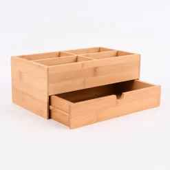 Aufbewahrungsbox mit Schublade aus Bambus 27x15x11cm