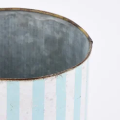 Aufbewahrungsdose Retro Tea Blech hellblau weiß 16x22cm