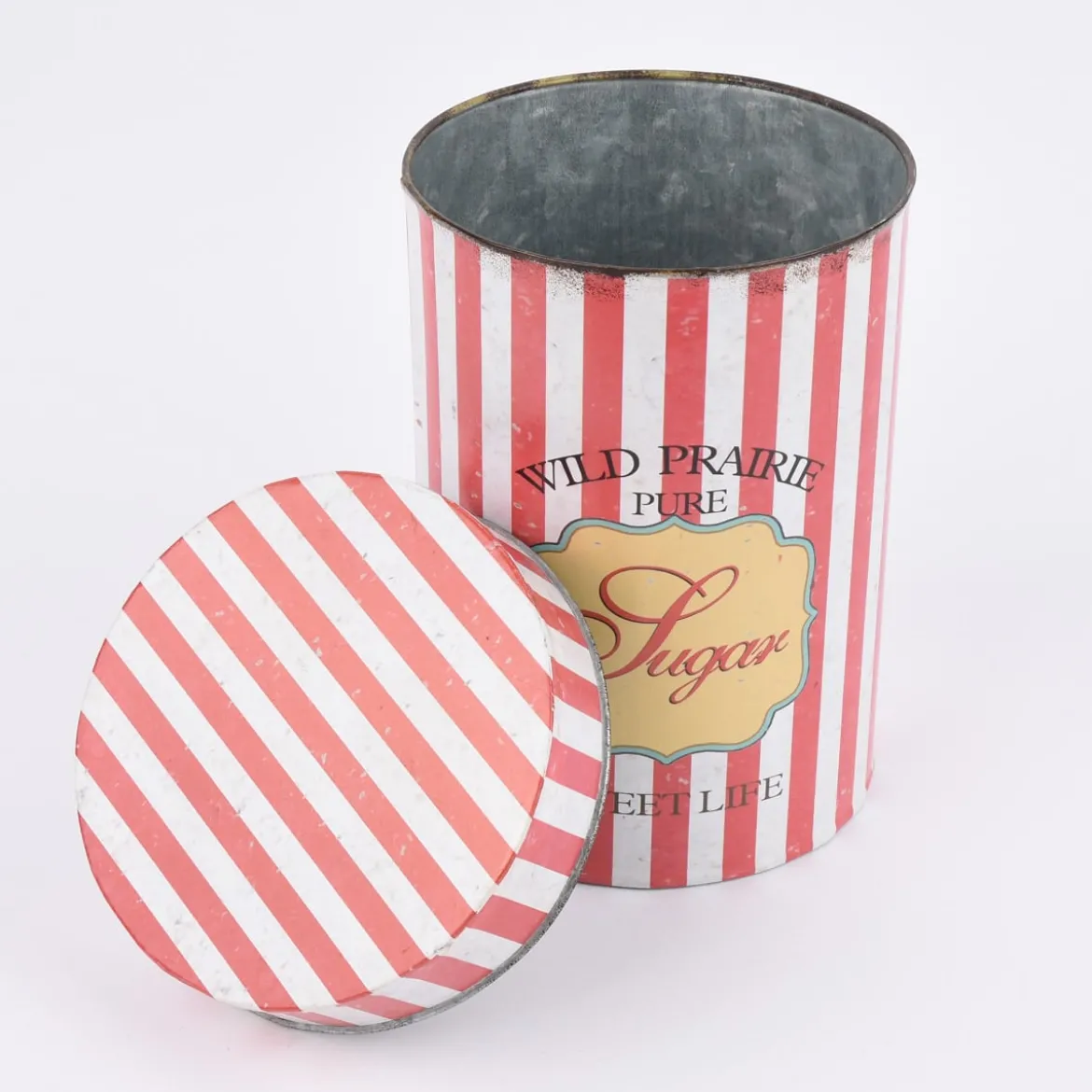 Aufbewahrungsdose Retro Tea Blech rot weiß 16x22cm