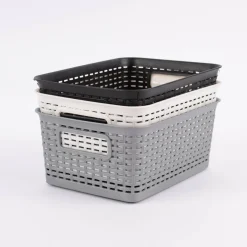 Aufbewahrungskorb geflochten Kunststoff 25x19x10,5cm