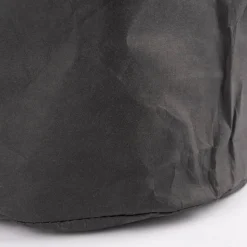 Aufbewahrungskorb klein rund Lederpapier schwarz 26x38cm