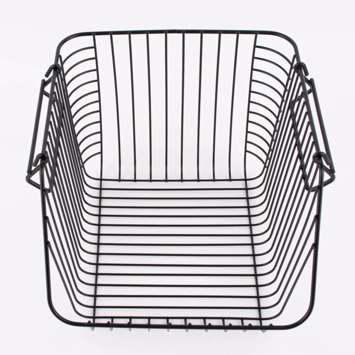 Aufbewahrungskorb zum Stapeln hoch Metallgitter schwarz 27x30x22cm
