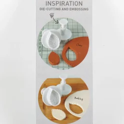 Ausstecher mit Stempelgriff Blüte für Backen und DIY 4er Set von Creativ Company