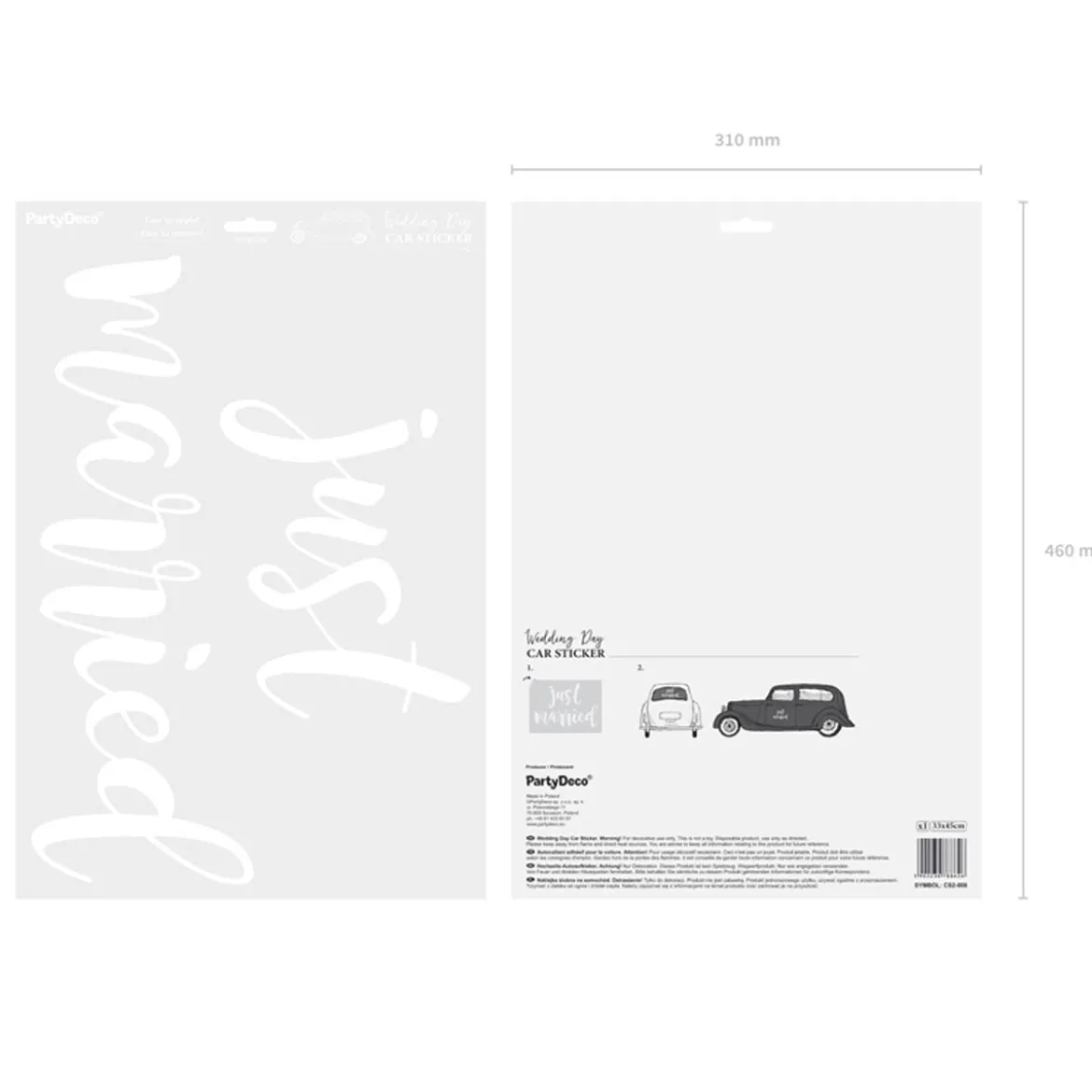 Autosticker Just Married weiß 45x30cm