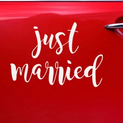 Autosticker Just Married weiß 45x30cm