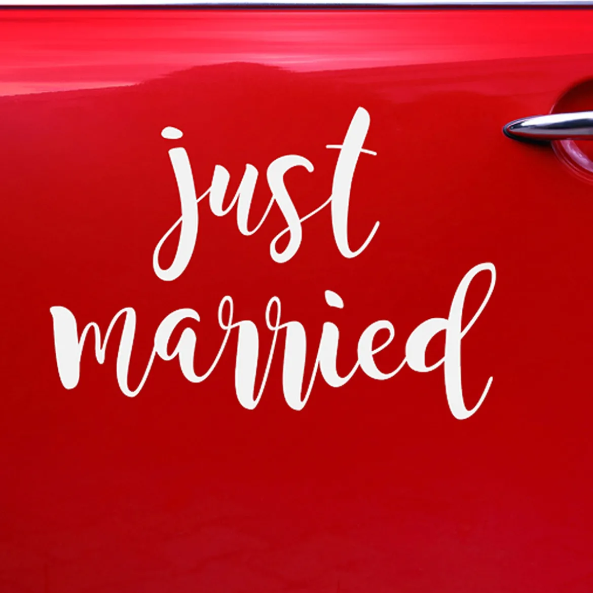 Autosticker Just Married weiß 45x30cm
