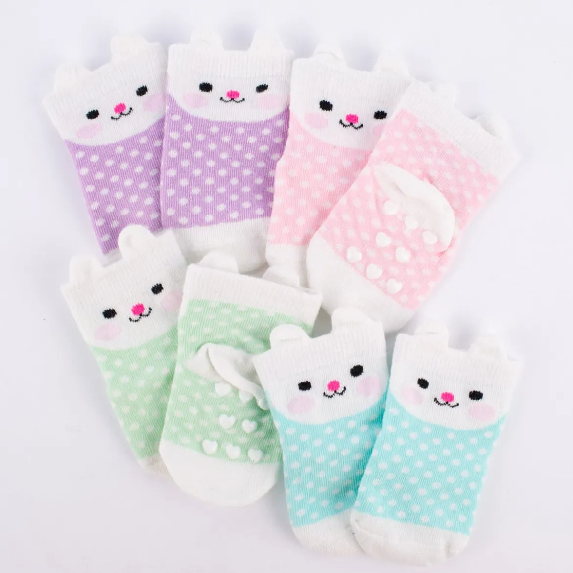Baby Söckchen Hase Bonnie 4er Set in Geschenkbox pastell 13,5x13,5cm