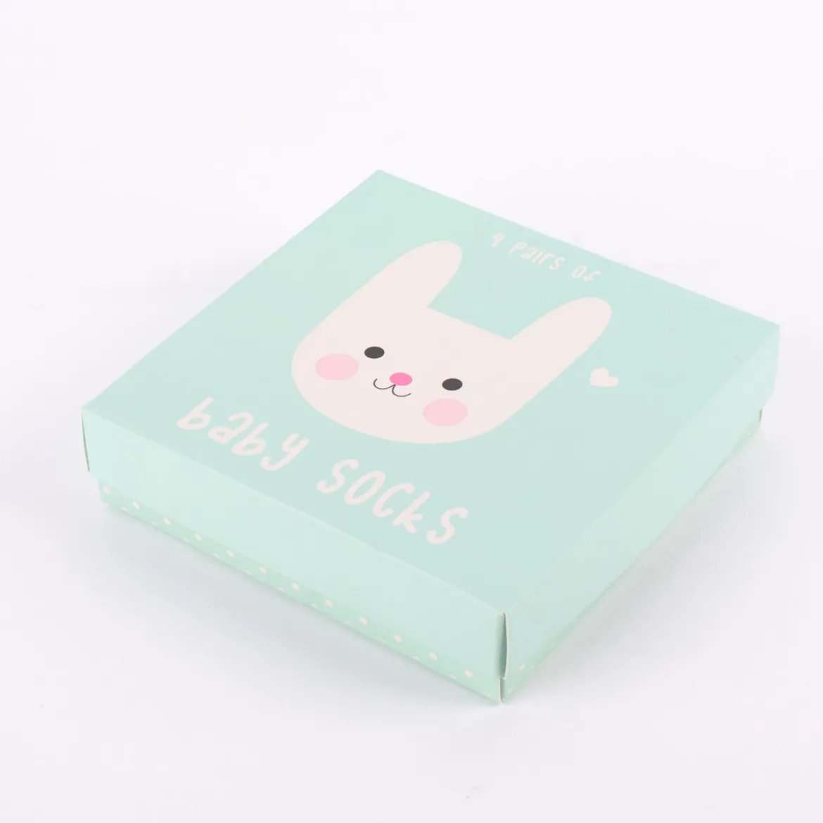 Baby Söckchen Hase Bonnie 4er Set in Geschenkbox pastell 13,5x13,5cm