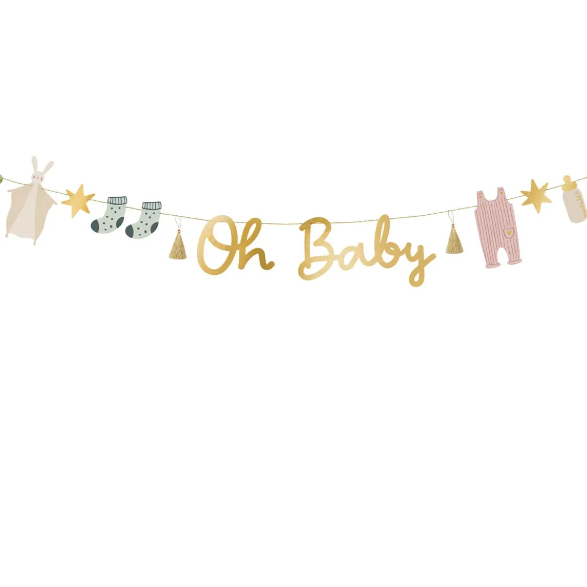 Baby Shower Girlande OH BABY 17teilig 2,5m