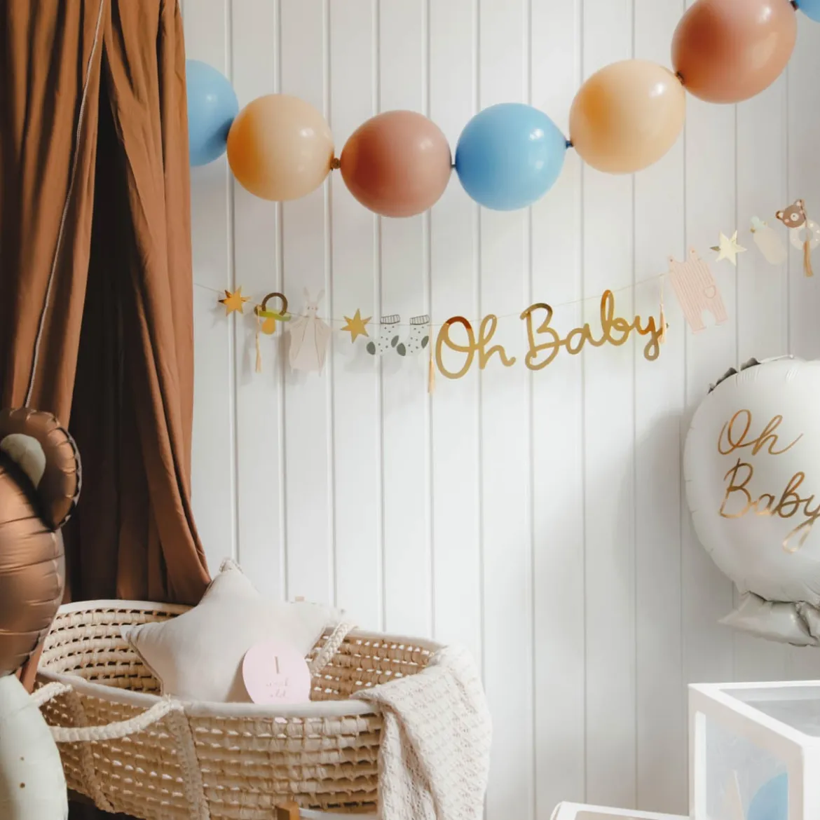 Baby Shower Girlande OH BABY 17teilig 2,5m