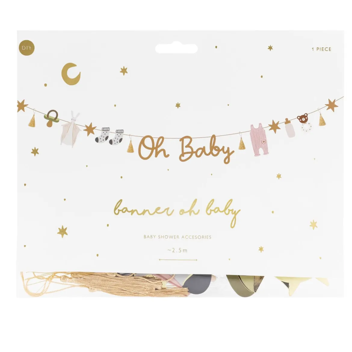Baby Shower Girlande OH BABY 17teilig 2,5m