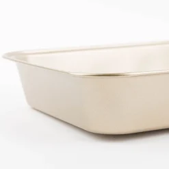 Backform und Bratform aus Metall goldfarbig 34x24x5,8cm