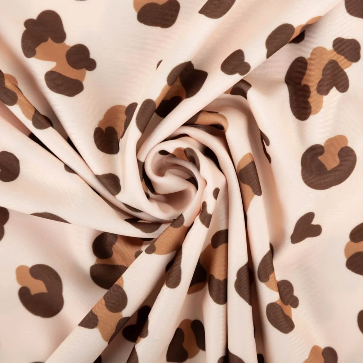 Badeanzugstoff UPF 50 bi-elastisch recycelt Leo beige 1,50m Breite