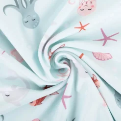Badeanzugstoff UPF 50 bi-elastisch recycelt Sea Life mint 1,50m Breite