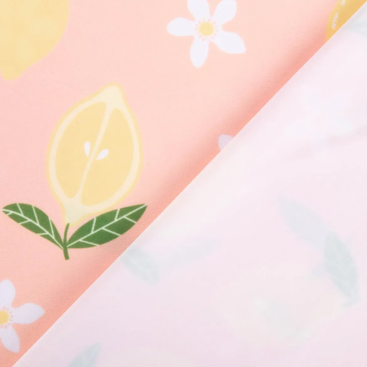 Badeanzugstoff UPF 50 bi-elastisch recycelt Zitronen peach 1,50m Breite