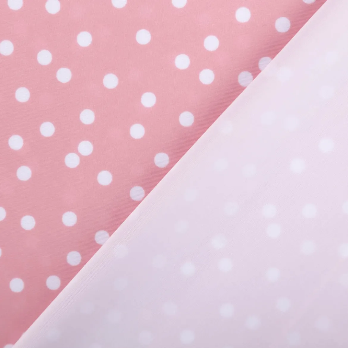 Badeanzugstoff UPF 50 bi-elastisch recycelt Punkte rosa 1,50m Breite