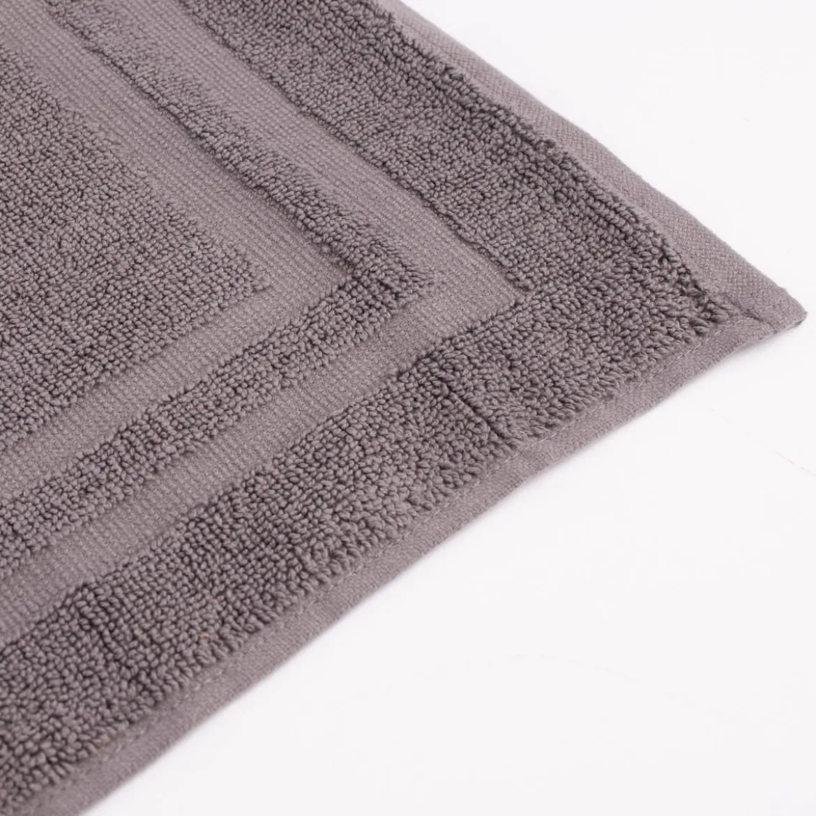 Badematte Baumwolle einfarbig grau 45x70cm