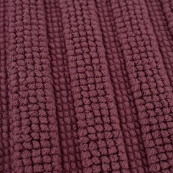 Badematte gestreift einfarbig aubergine 50x70cm
