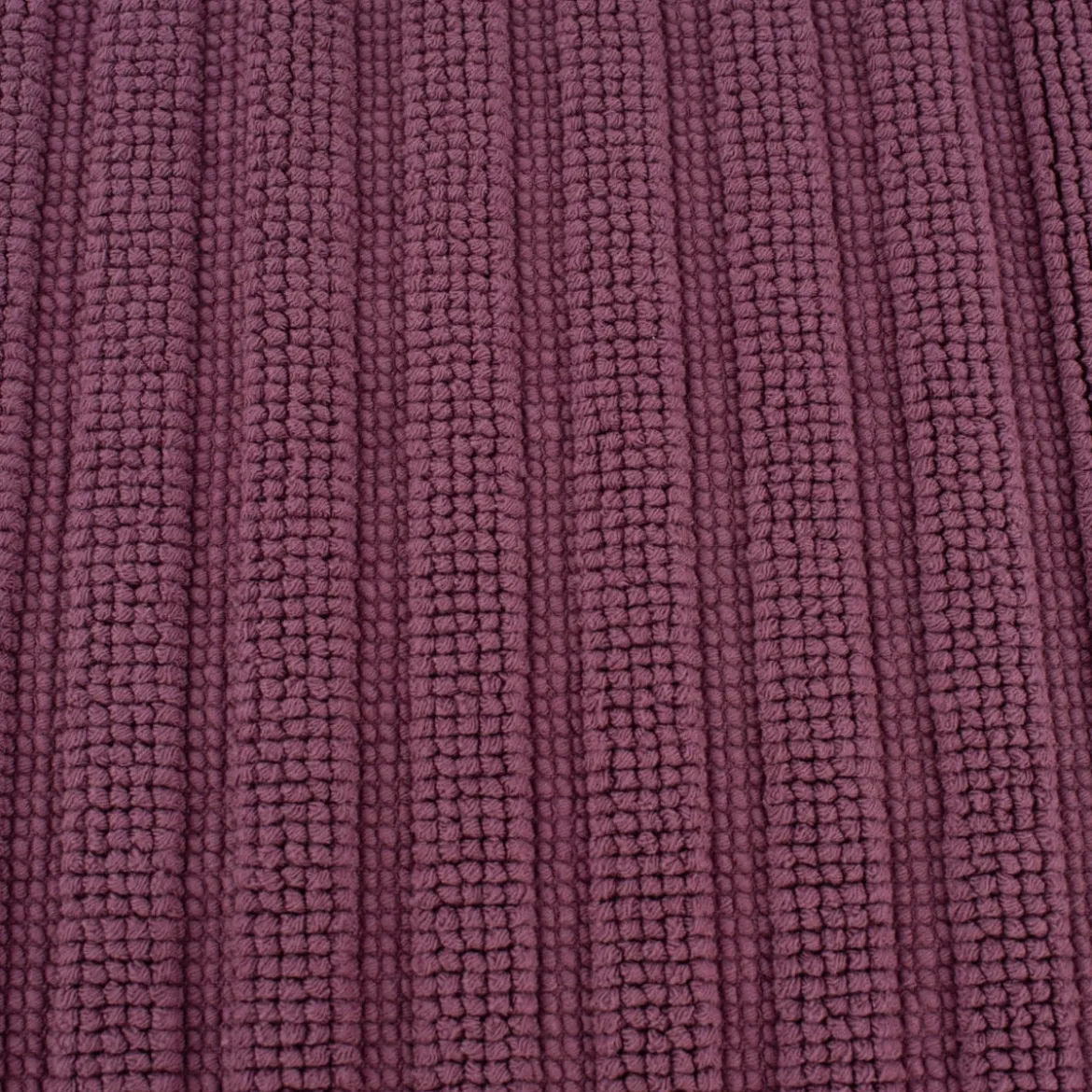 Badematte gestreift einfarbig aubergine 50x70cm