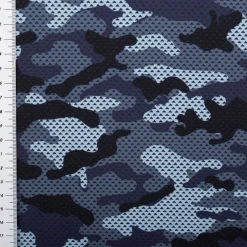 Badeshorts Stoff Camouflage recycelt wasserabweisend schnell trocknend blau 1,48m Breite