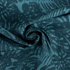 Badeshorts Stoff Monstera Blätter recycelt wasserabweisend schnell trocknend petrol 1,48m Breite