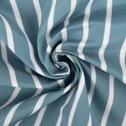 Badeshorts Stoff Streifen recycelt wasserabweisend schnell trocknend blau-weiß 1,48m Breite
