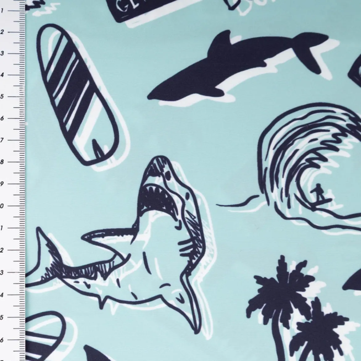 Badeshorts Stoff Surfers Paradise recycelt wasserabweisend schnell trocknend türkis 1,48m Breite