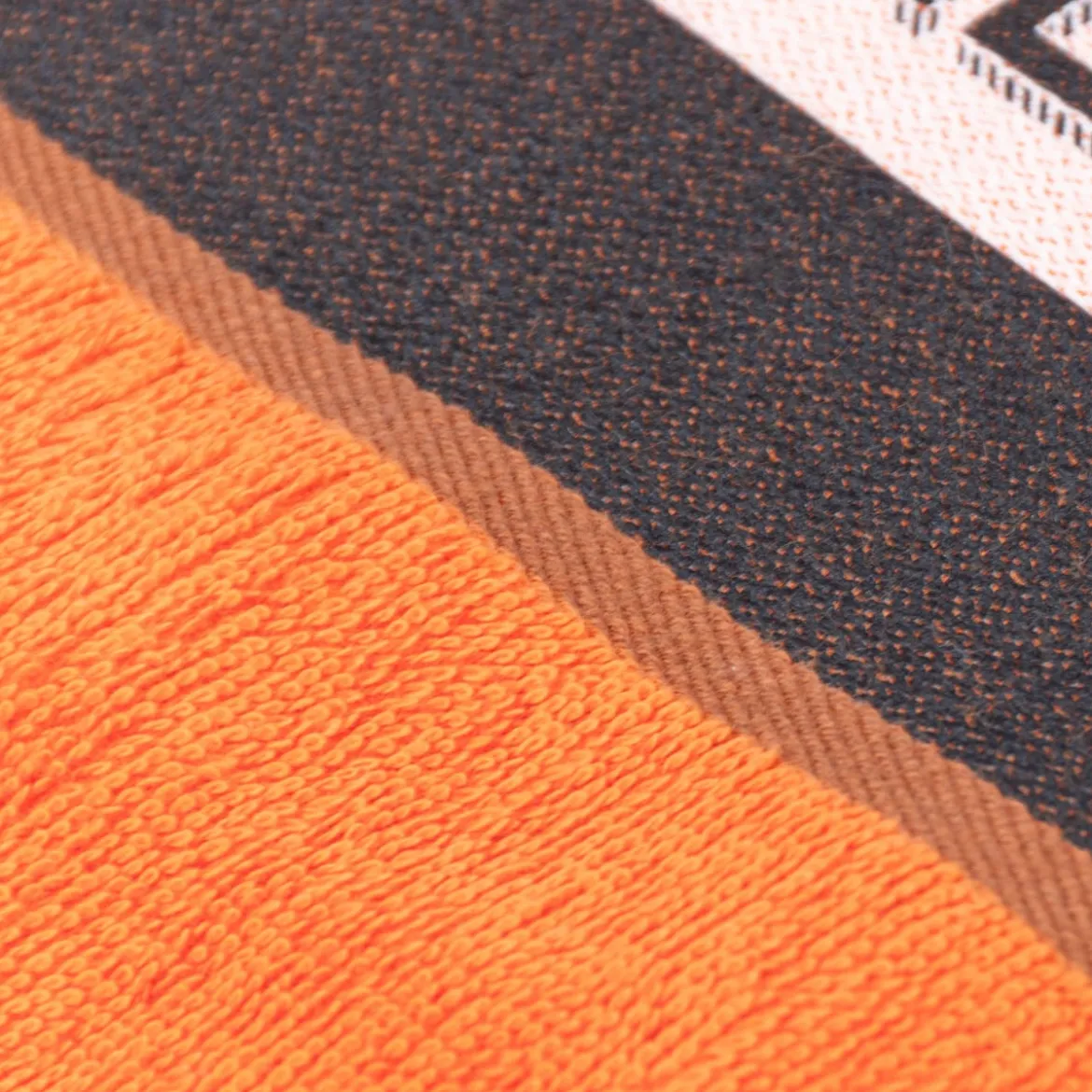 Badetuch aus Baumwolle Anti Stress Handtuch orange schwarz weiß 70x140cm von La Vida