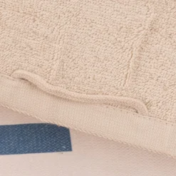 Badetuch aus Baumwolle Zuhause ist wo der Anker fällt Streifen Anker beige blau weiß 70x140cm von La Vida