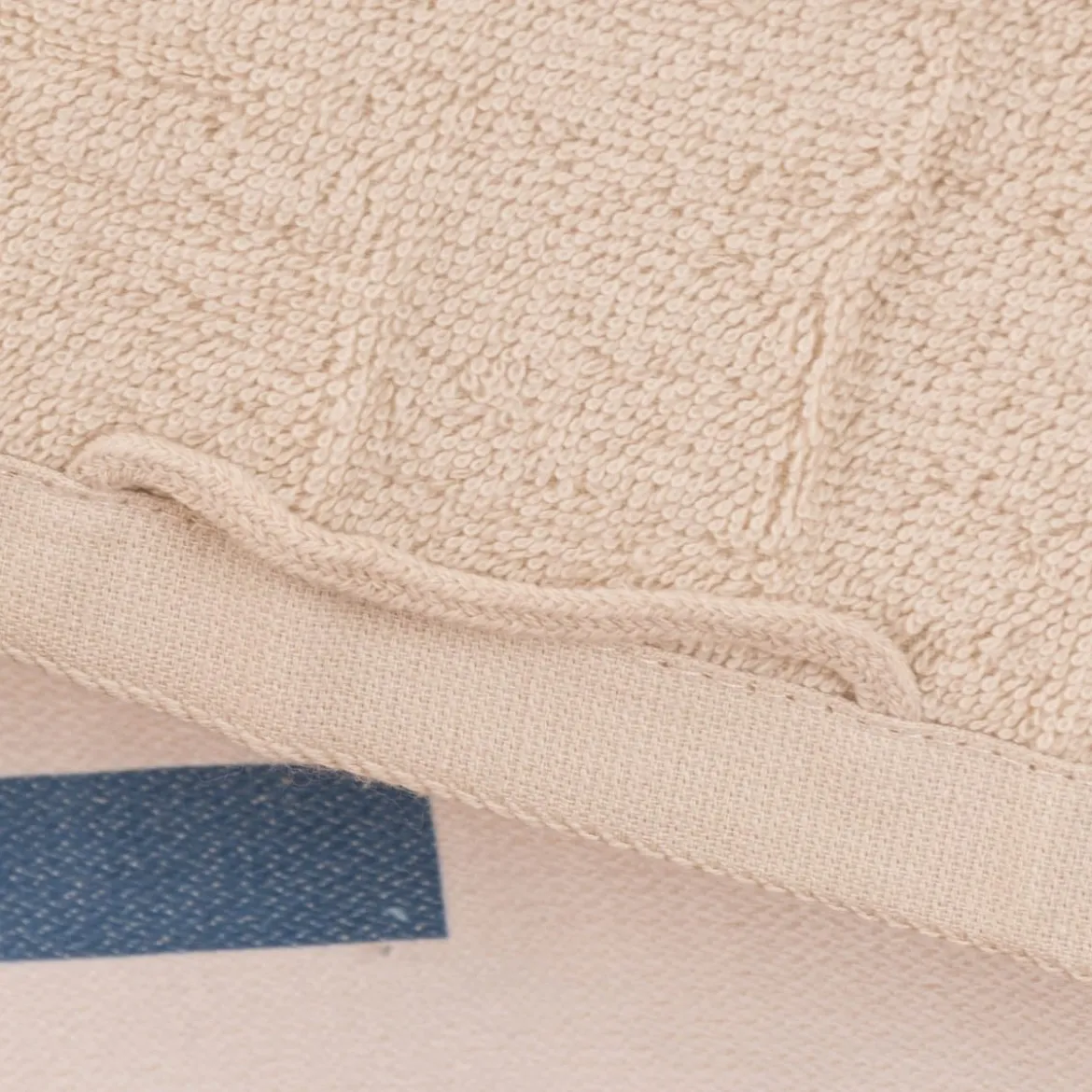Badetuch aus Baumwolle Zuhause ist wo der Anker fällt Streifen Anker beige blau weiß 70x140cm von La Vida