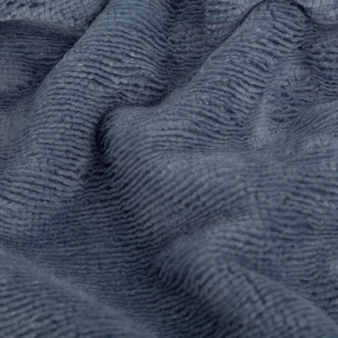 Bambus Fleece Stoff mit Baumwolle uni blau 1,45m Breite