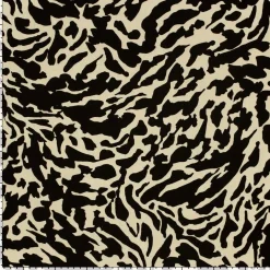 Bambus Popeline Stoff Abstrakt beige schwarz 145cm Breite