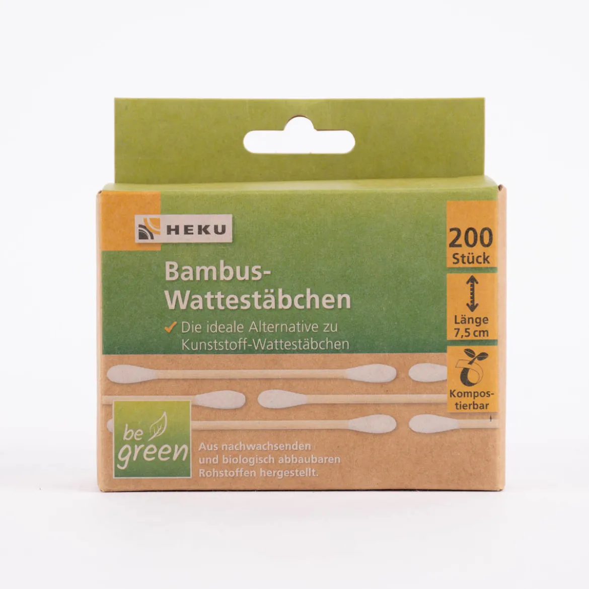 Bambus Wattestäbchen natur 200 Stück 7,5cm
