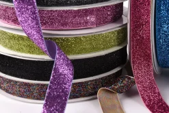 Band Glitzer lila Breite: 2,5cm